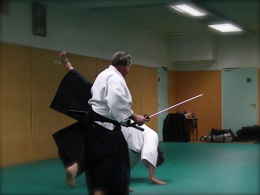 Démonstration de Jean-Claude Joannes au dojo, technique de projection