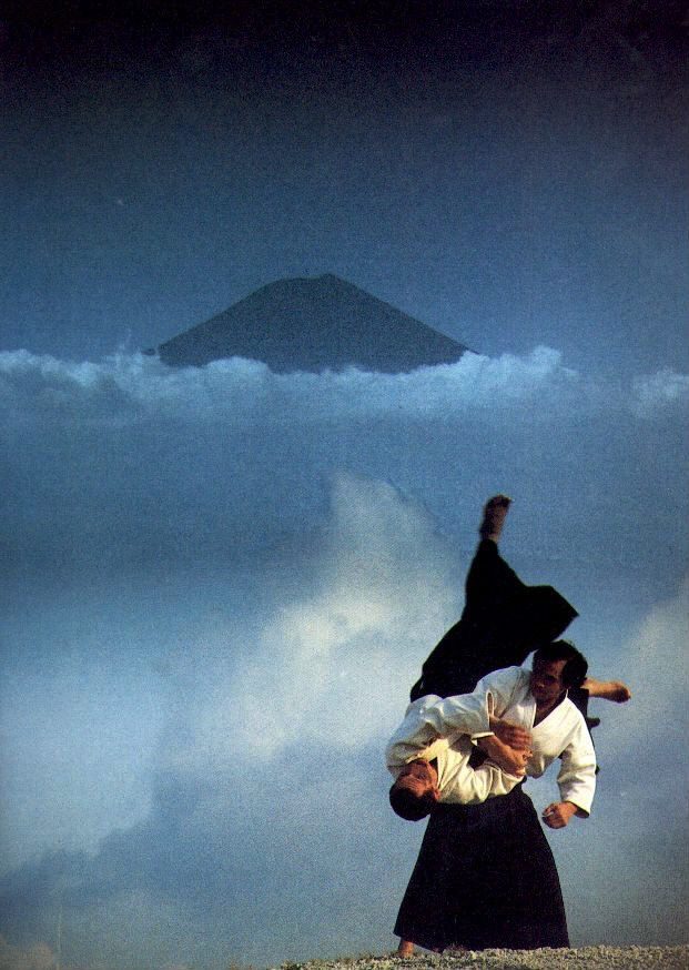 Montage artistique : Nobuyoshi Tamura devant le mont Fuji